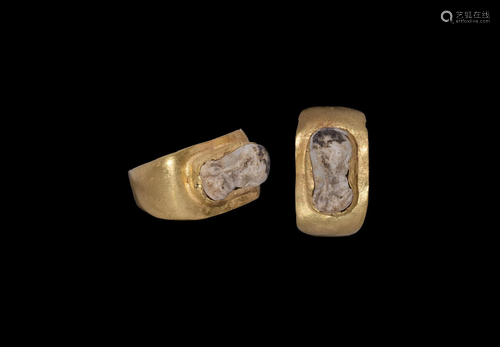 Roman Gold Ring with Cameo Bust