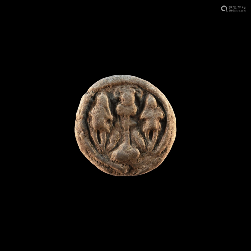 Byzantine Bulla with Cross and Saints