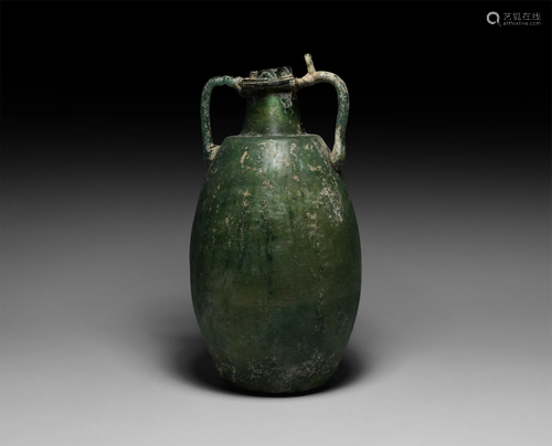 Large Roman Green Glass Amphora