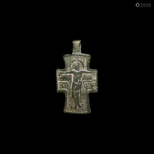 Byzantine Cross Pendant with Christ Crucif…