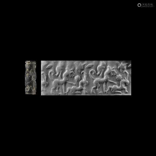 Western Asiatic Cylinder Seal with Huntin…