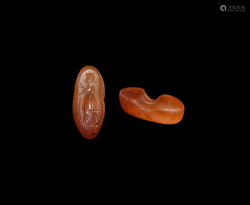 Western Asiatic Sassanian Carnelian Stam…