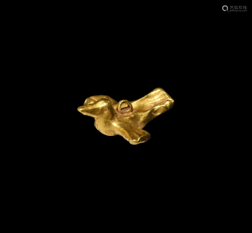 Roman Gold Flying Bird Pendant