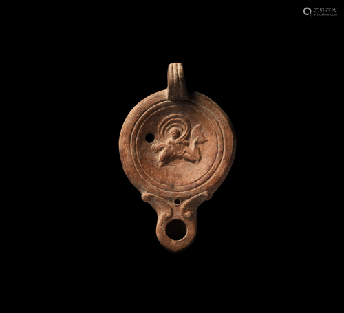 Roman Cupid Riding Dolphin Oil Lamp