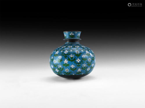 Islamic Enamelled Copper Vase