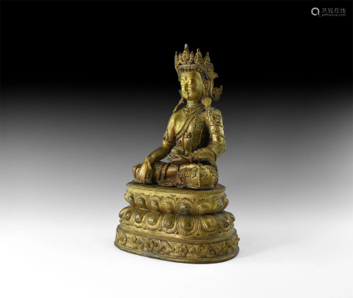 Tibetan Gilt Meditating Buddha