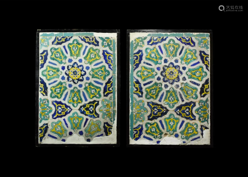 Islamic Tile Panel Pair