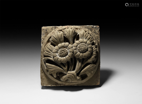 Chinese Han Floral Tile