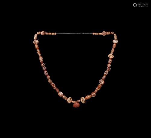 Indus Valley Etched Bead Necklace