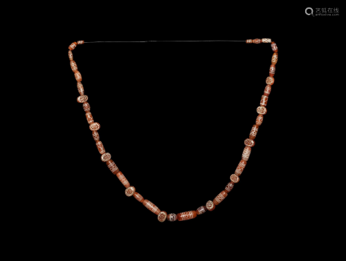 Indus Valley Etched Bead Necklace