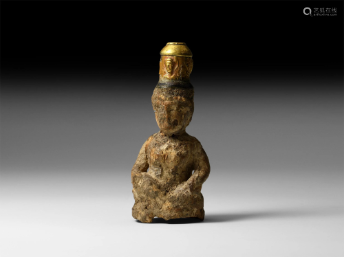 Indian Bone and Gold Goddess Statuette