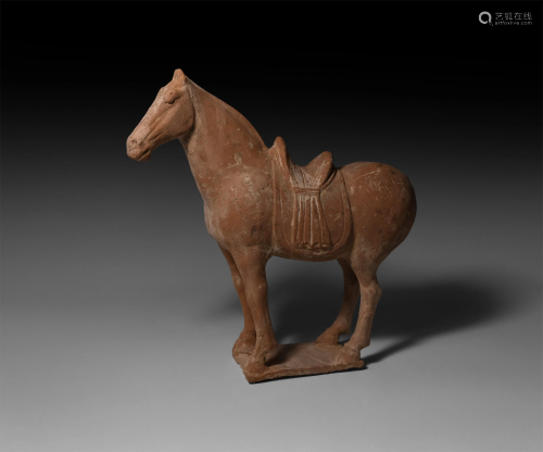 Chinese Tang Saddled Horse Figurine