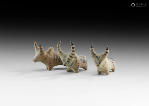Indus Valley Painted Votive Bull Group