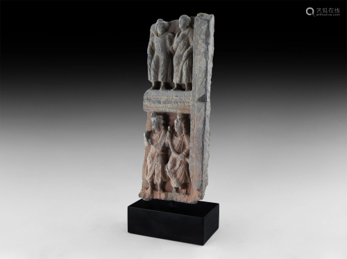 Gandharan Panel with Two Tiers of Standin…