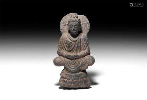 Gandharan Meditating Buddha Figure