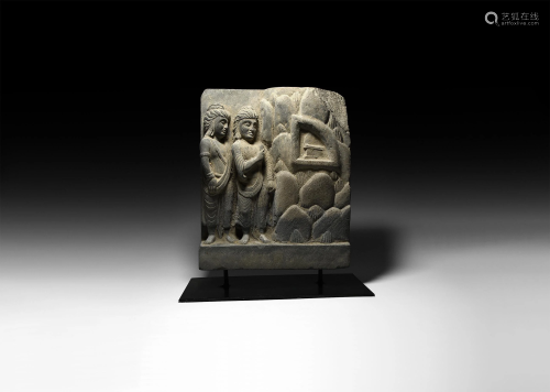 Gandharan Frieze with Worshippers before T…