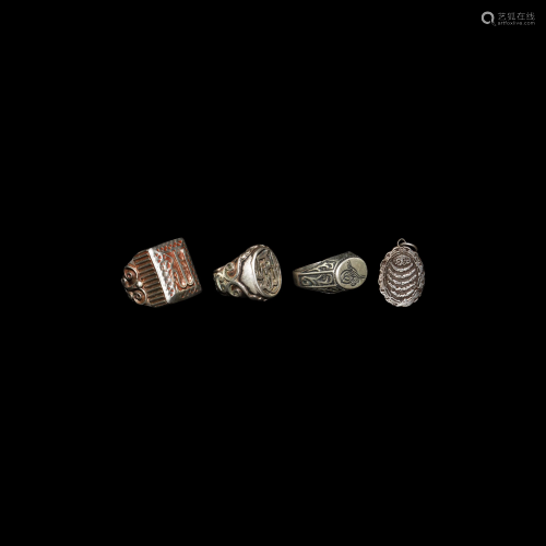 Islamic Intaglio Ring and Pendant Group
