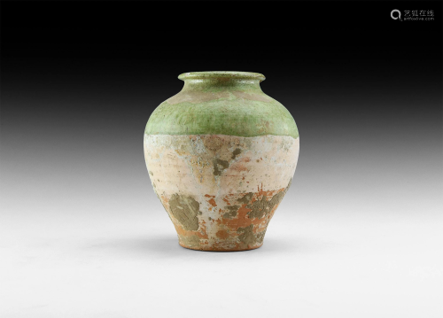 Chinese Tang Green Glazed Jar