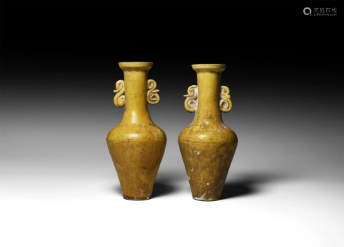 Chinese Ming Glazed Vessel Pair
