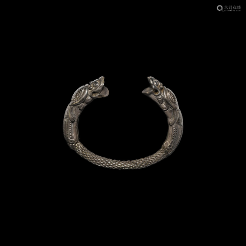 Chinese Bracelet with Dragon Terminals