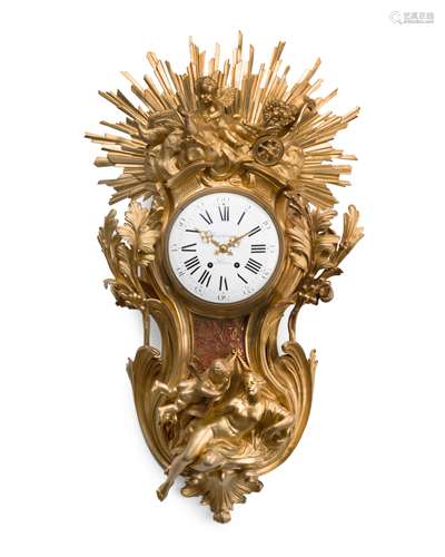 A French gilt-bronze cartel clock