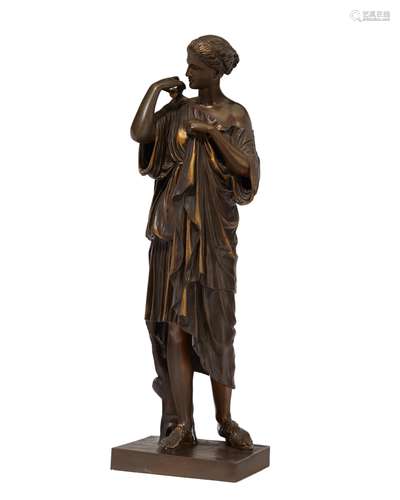 A patinated bronze statue