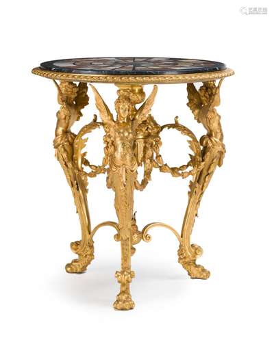 A Continental neo-classical gilt-bronze table