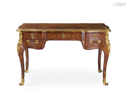 A French kingwood small bureau plat