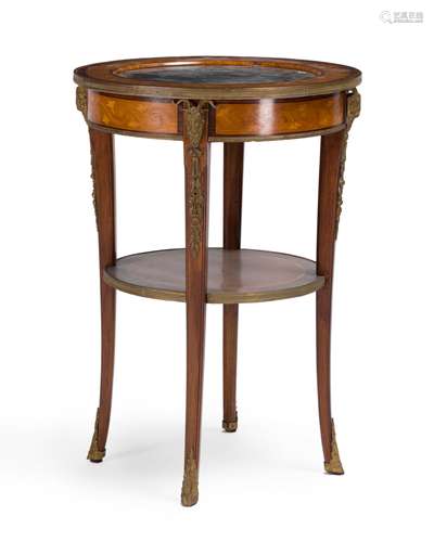 A French gueridon table with marble top