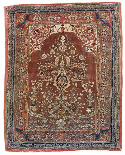 A Persian Tabriz prayer rug