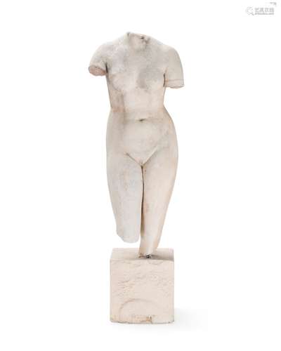 An Italian concrete torso of a woman