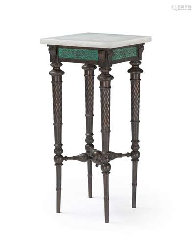 A Continental bronze and onyx table