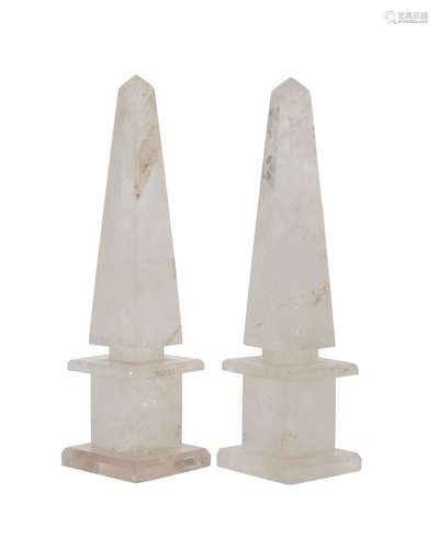 A pair of hand-carved and polished rock crystal