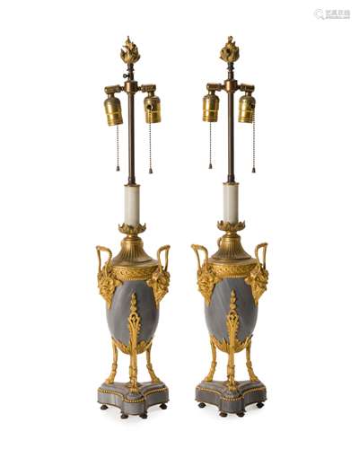 A pair of Francois Barbedienne table lamps