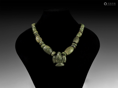 Pre-Columbian Green Stone Necklace