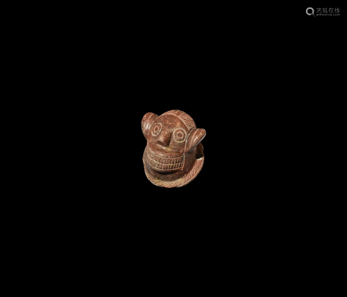 Pre-Columbian Huari Monkey-God Head Fragment