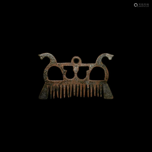 Viking Comb with Horse Heads
