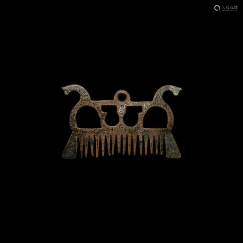 Viking Comb with Horse Heads