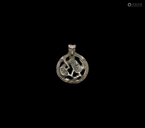 Viking Silver Entwined Beast Pendant