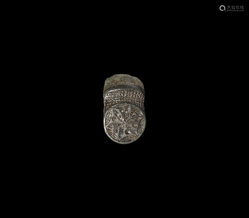 Anglo-Saxon Bracelet Finial with Hexagon Motif