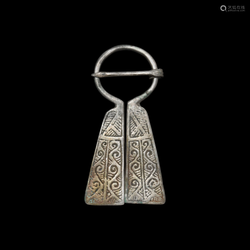Viking Mordvinian Silver Omega Brooch