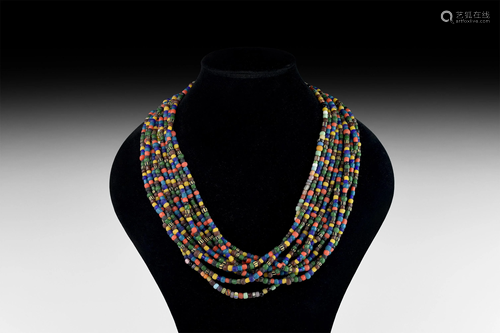 African Glass Trade Bead String Collection