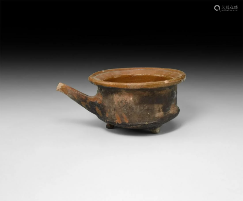 Medieval Glazed Tripod Cooking Pot