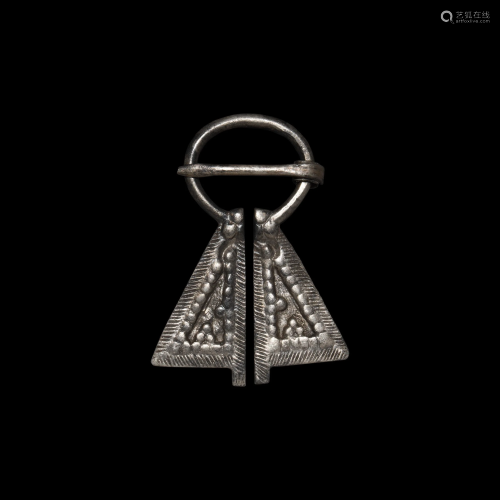 Viking Mordvinian-Type Silver Omega Brooch