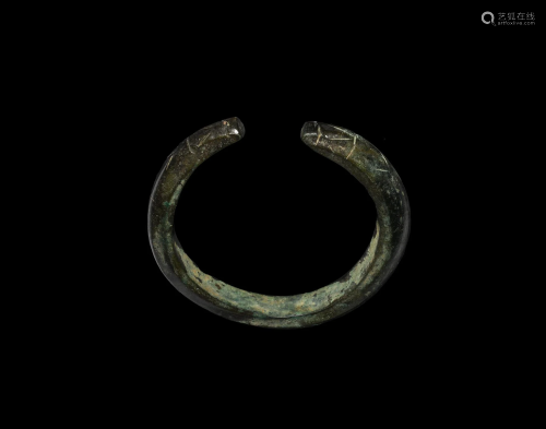 Bronze Age Bracelet with Animal-Head Terminals