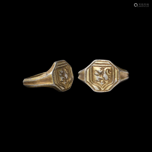 Georgian Gilt Silver Heraldic Ring