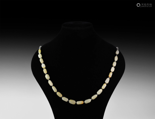 Natural History - Milky Jade Bead Necklace