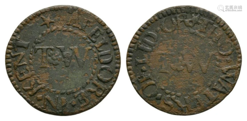 17th C - Kent - Lydd - Waters - Token Farthing