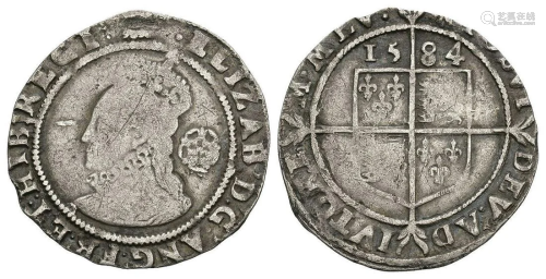 Elizabeth I - 1584 - Sixpence