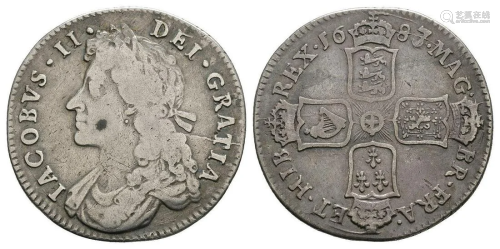 James II - 1687 over 6 - Shilling